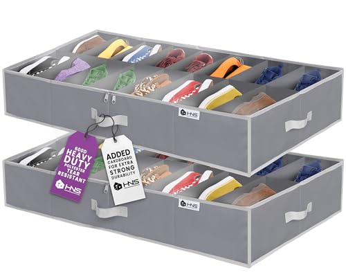 Under Bed Shoe Storage Organizer, 2 Pack of 16 Pairs Storage - Image 2