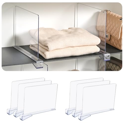 Shelf Dividers for Closet Organization,Clear Plastic Closet Shelf - Image 2