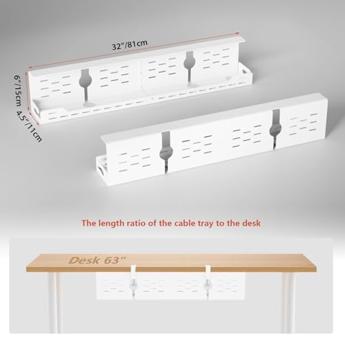 Univivi Under Desk Cable Management Tray, Cable Mana | Cable Managemen - Image 6