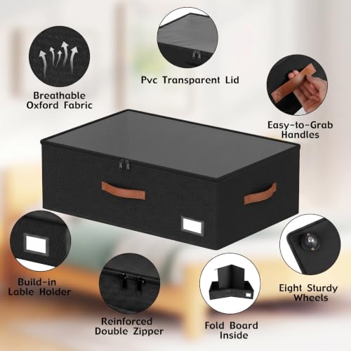 UnderBed Storage with Wheels, 12 inches height under bed - Image 6