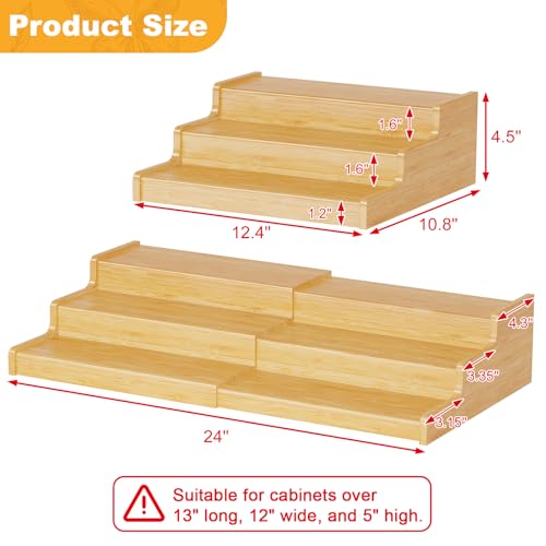 Expandable Bamboo Can Rack Organizer for Pantry, 3-Tier - Image 7