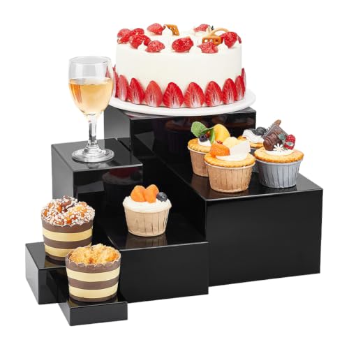 NBEADS 6 Pcs Acrylic Buffet Risers With Hollow Bottoms - Image 2