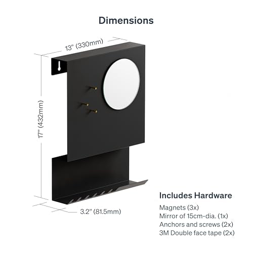 Key Holder Wall Mount and Mail Organizer, Black - Image 3