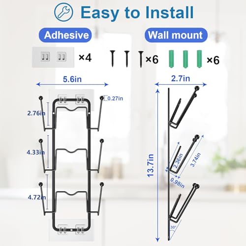 2 Pack Pot Lid Organizer for Cabinet, 2 in 1 Wall Mount & - Image 3