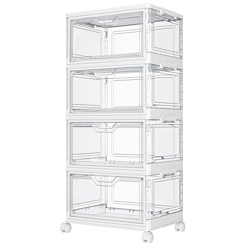 Kmiectse Clear Storage Bins with Lids - 4 Tier 23qt Plastic - Image 2