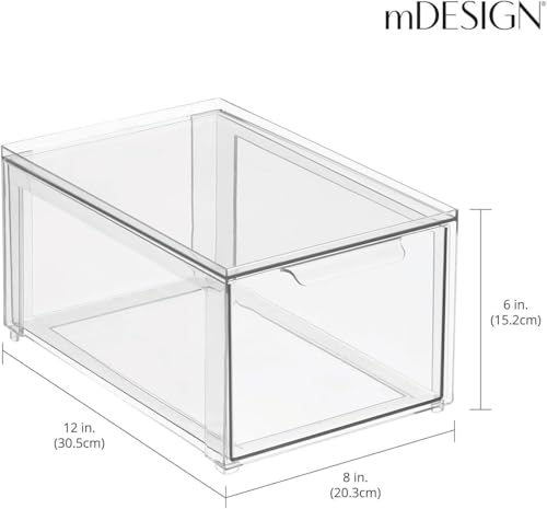 mDesign Plastic Stackable Bathroom Storage with Pull | All Products - Image 4