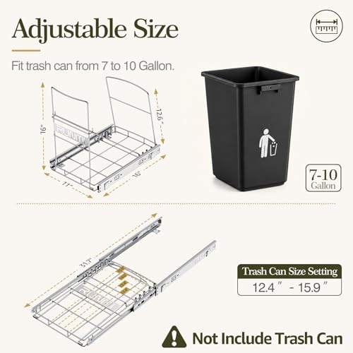 Pull Out Trash Can Under Cabinet with Handle Under Sink - Image 5