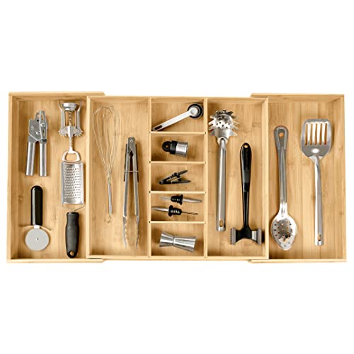 KitchenEdge Utensil & Junk Drawer Organizer, 19-33 in, Bamboo - Image 2
