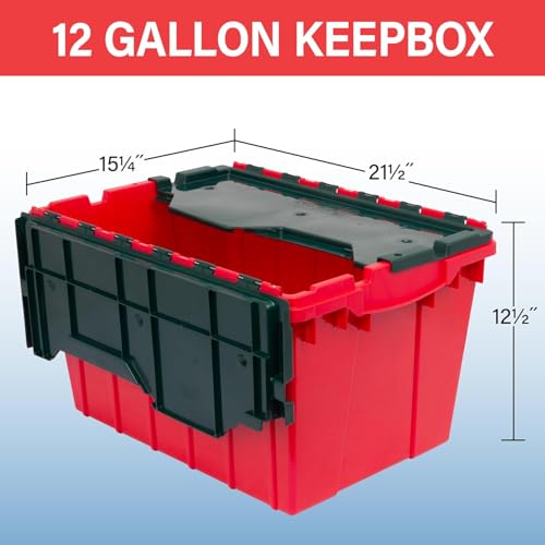 Akro-Mils 66486RDGRN 12-Gallon Plastic Stackable Storage - Image 4