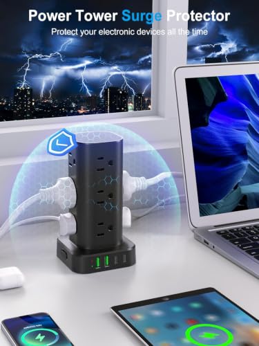6FT Power Strip Tower Surge Protector, 12 Wide Space | All Products - Image 6