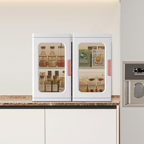 CXCJAI Mini Storage Cabinet with Doors and Shelves Countertop - Image 3
