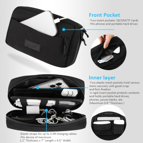 GOX Travel Cable Organizer Bag, Small Tech Pouch for Electronics - Image 6