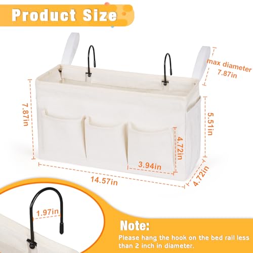 Lilithye Bedside Caddy, Bedside Storage Bag Hanging Organizer - Image 4