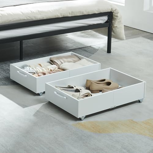 2-Pack Wood Under Bed Storage Drawers Organizer | Home Organization - Image 2
