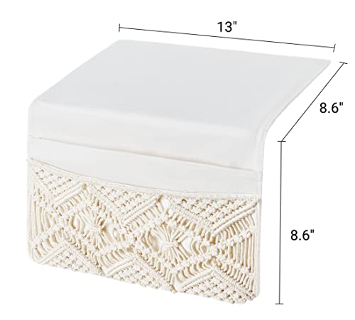 Mkono Macrame Bedside Caddy, Boho Bed Storage Organizer - Image 4