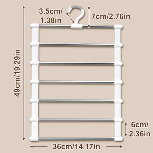 2 Pack Pants Hangers Space Saving, 6 Tier Jeans Organizer - Image 3