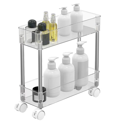 Slim Rolling Storage Cart, Tier Mobile Multipurpose Kitchen Shelf - Image 4