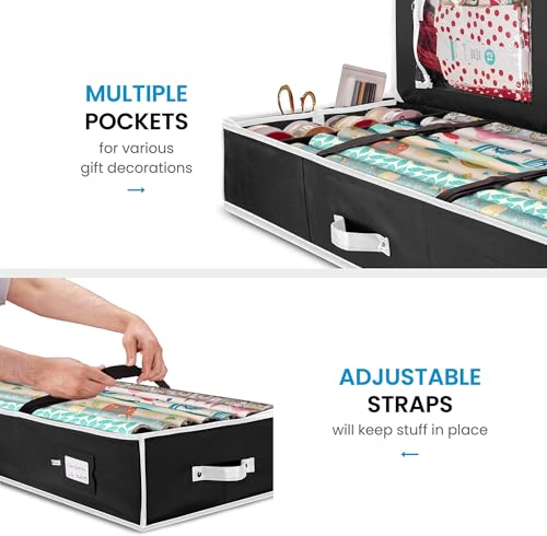 ZOBER Wrapping Paper Storage, Gift Wrapping Organizer Storage - Image 4