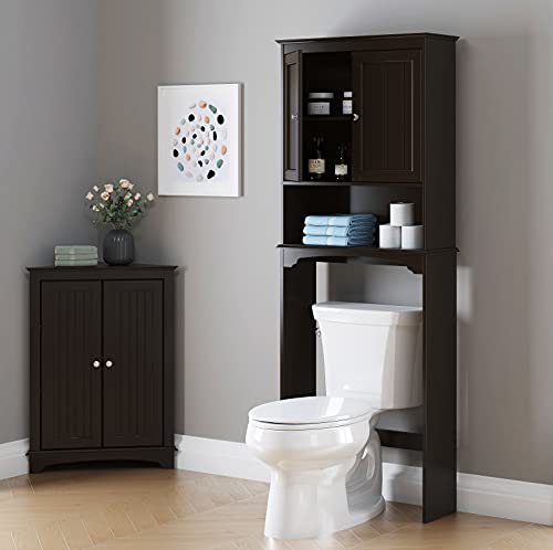 Spirich Over Toilet Storage Cabinet with Doors, Espresso Bathroom - Image 5