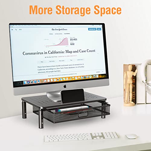 ELIVED 2 Pack Monitor Stand Riser with Metal Drawer, 3 - Image 4