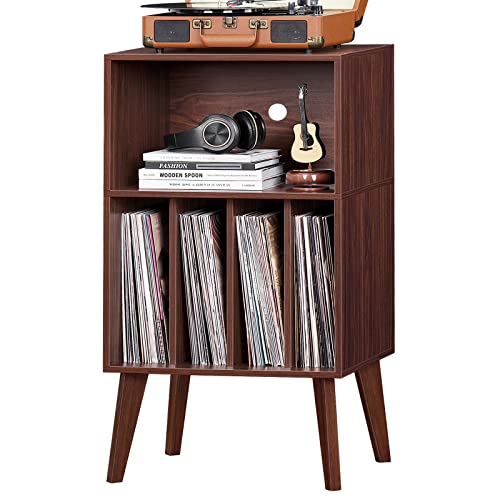 Lerliuo Record Player Stand, Walnut Turntable Stand Holds up - Image 2