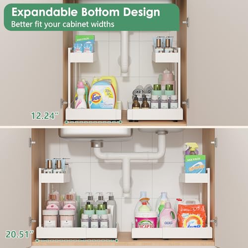 REALINN L-Shaped Under Sink Organizer with 6-Level Height - Image 3