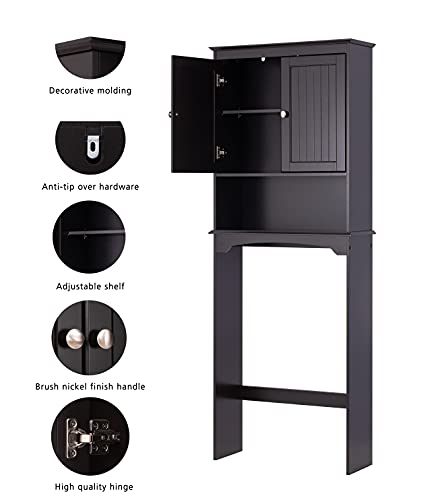 Spirich Over Toilet Storage Cabinet with Doors, Espresso Bathroom - Image 6