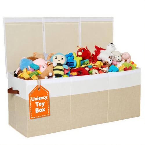 Extra Large Toy Box with Lid,Collapsible Toy Storage Chest,Beige - Image 2