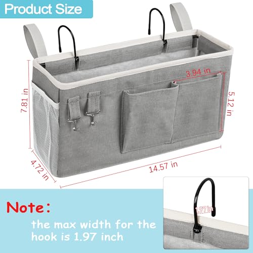 Bedside Caddy, Bedside Storage Bag Hanging Organizer for Bunk - Image 4
