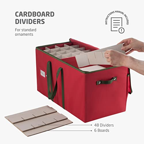 ZOBER Large Christmas Ornament Storage Box - Stores 128 3" - Image 4