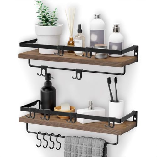 6 PACK Black Shower Caddy, Space Aluminum Towel Hooks - Image 4