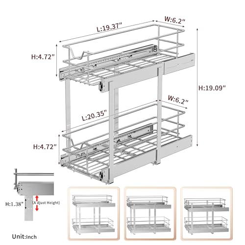 EZKAZA Pull Out Cabinet Organizer for Kitchen Utensil 7.5" - Image 4