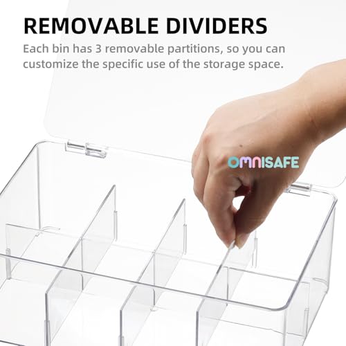 Divided Clear Plastic Organizer Bin with Hinge Lid, 8 - Image 4