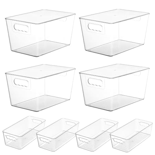 Vtopmart 8 Pack Clear Storage Bins with Lid Set for Pantry - Image 2