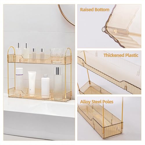 YCIA&DONE 2 Tiers Narrow Vanity Makeup Organizer, Bathroom - Image 4