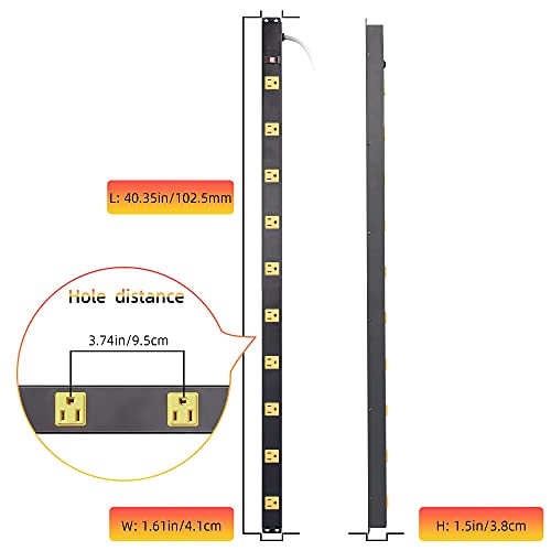 10 Outlet Long Power Strip Surge Protector, Heavy Duty Industrial - Image 3