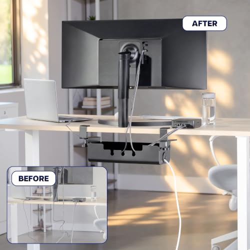 VIVO Black Clamp-On Flip-Open 19 in Cable Management Box - Image 3