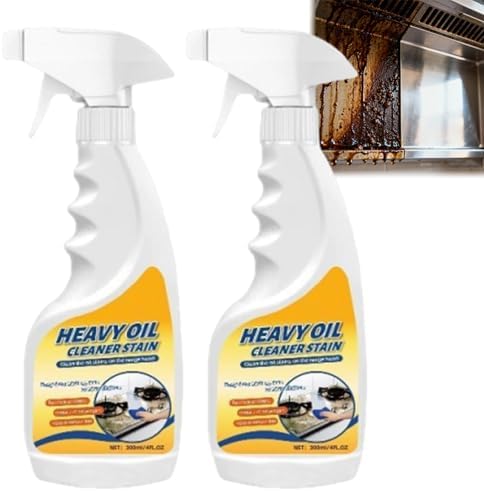 Heavy Oil Stain Cleaner Kitchen,Heavy Duty Kitchen Degreaser Spray, Heavy Oil Cleaner Stain, Oven, Stove, Range Hood, Sink (2PC)