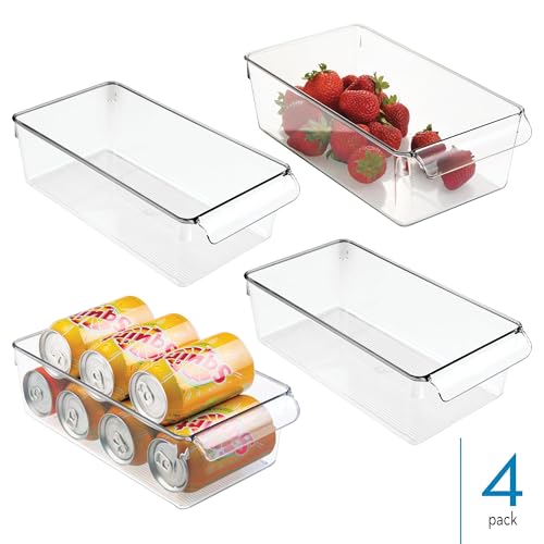 iDesign Fridge Storage Bin with Handle, Set of 4, Clear - Image 3