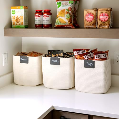 13 Inch Cube Storage Bins Cotton Rope Woven Baskets - Image 5