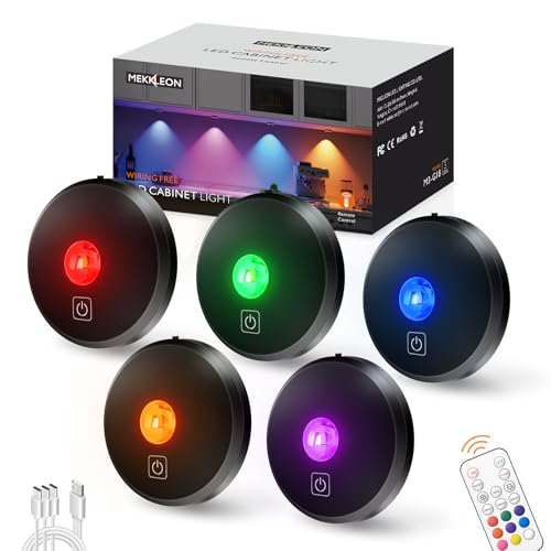 RGB Puck Lights with Remote Control, 2000mAh Rechargeable Stick - Image 2