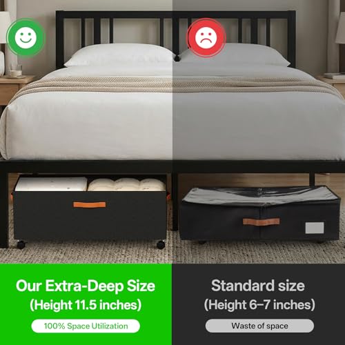 Under Bed Storage with Wheels, 12" Height Under Bed Storage Extra - Image 5