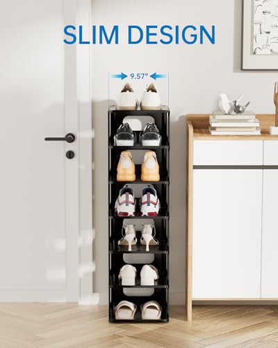 HAIXIN 7-Tier Narrow Vertical Shoe Rack, Skinny Shoe | All Products - Image 4