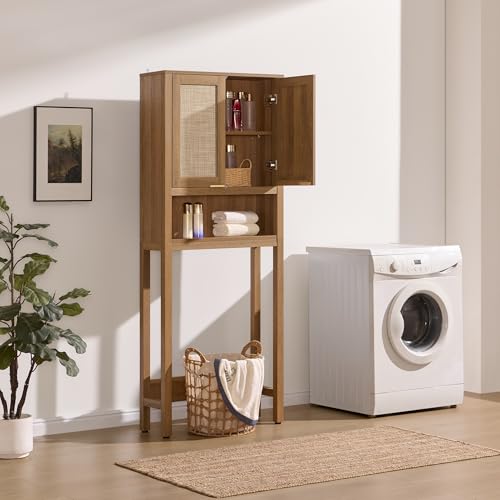 SICOTAS Over the Toilet Storage Cabinet, Rattan Door - Image 6