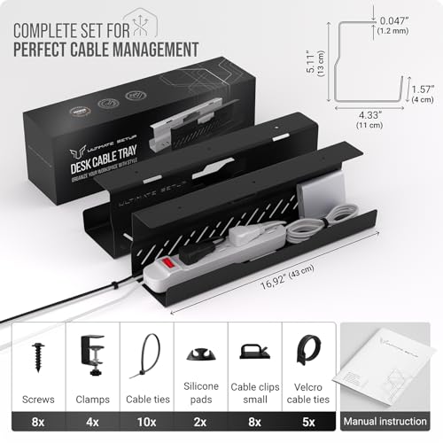 Under Desk Cable Management Tray no Drill – Wire Man | Cable Managemen - Image 7