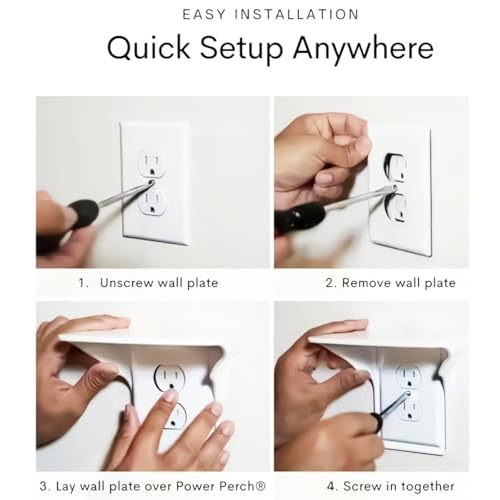 Outlet Shelf, Bathroom Wall Holder with Built-in Cable Management - Image 7