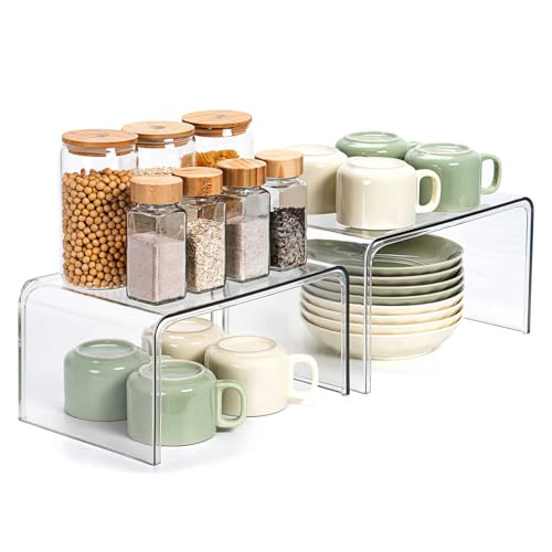 Bobomoment Clear Cabinet Organizer, Stackable Shelf - Image 2