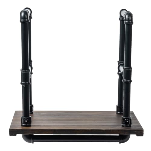 MyGift Modern Industrial Firewood Rack with Matte Black - Image 7