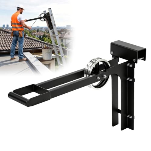 Scaffold Hoist Pulley with Long Handle 500Lbs 8.5" Black - Image 2