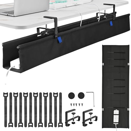 48" Under Desk Cable Management Tray- Clamp/Screw Mount - Image 2
